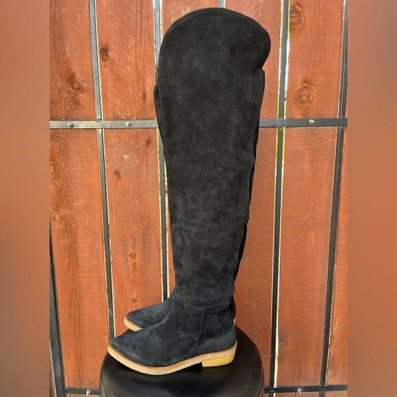 Free People Banks Over-The-Knee Boots Black Suede 36.5 - Picture 4 of 7
